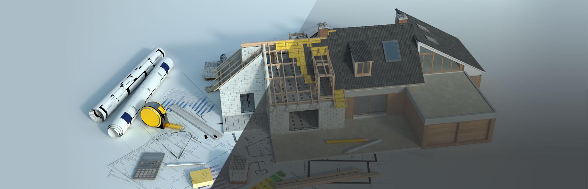 Slajd 1 - Model domu i narzędzia budowlane